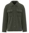 SP508 Spasso Unisex Sherpa Drop Shoulder Overshirt Forest Khaki colour image